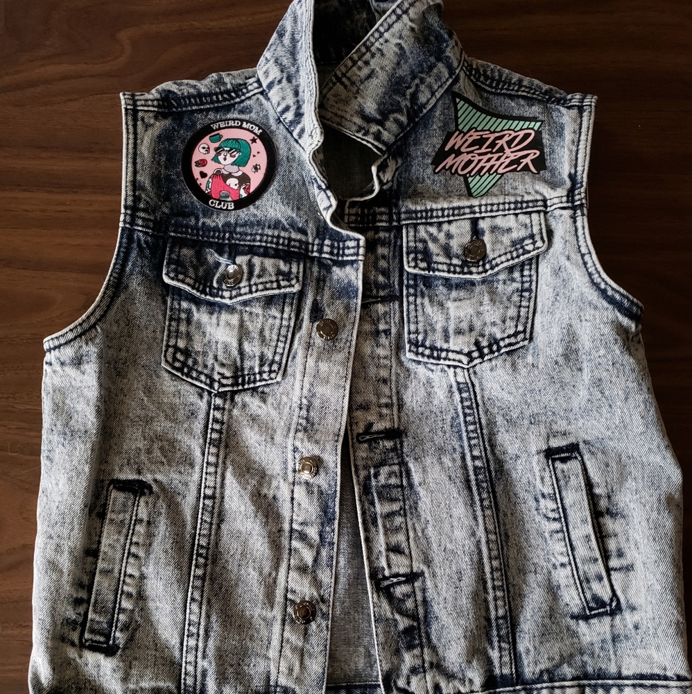 Weird Mother Jean Jacket Vest Medium